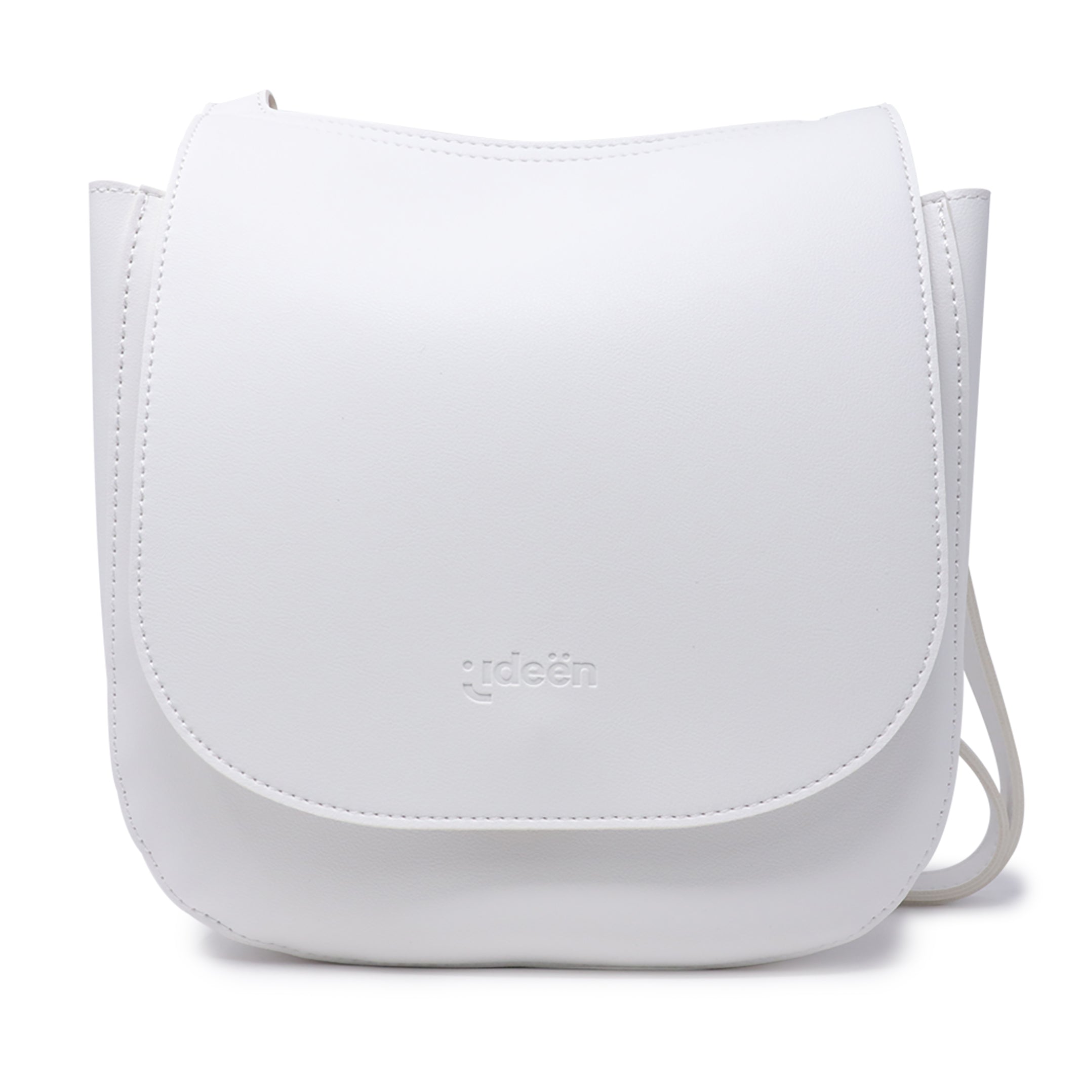 Bolso Cruzado Blanco Minimalista con Solapa