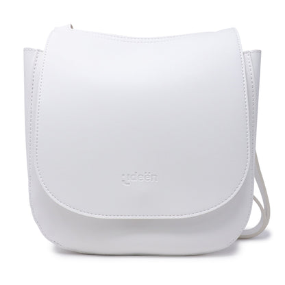 Bolso Cruzado Blanco Minimalista con Solapa