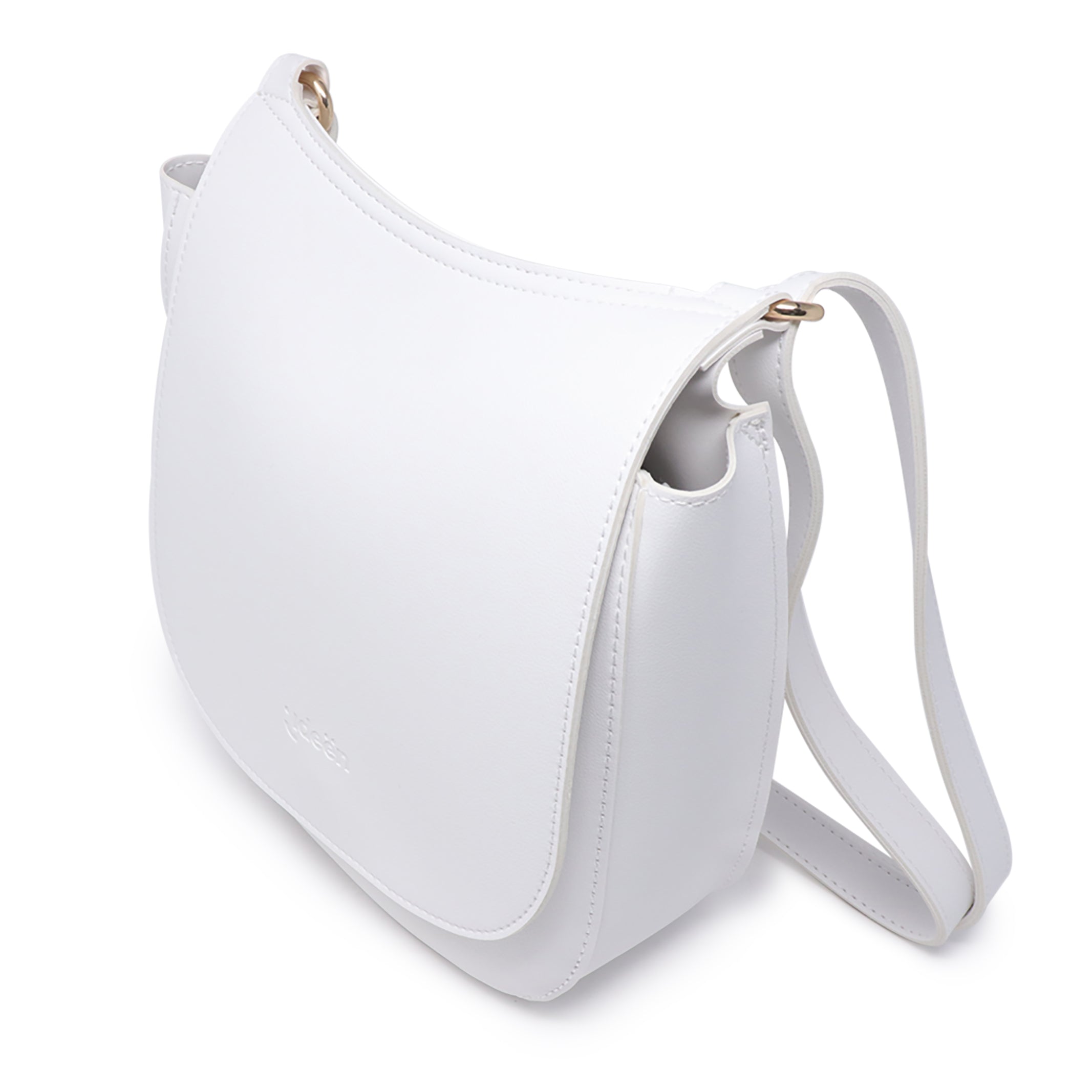 Bolso Cruzado Blanco Minimalista con Solapa