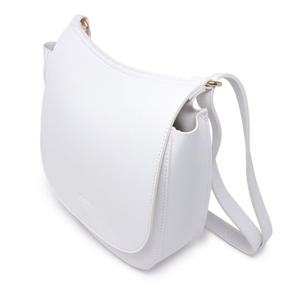 Bolso Cruzado Blanco Minimalista con Solapa