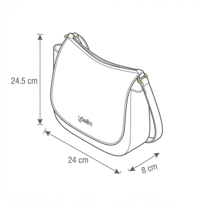 Bolso Cruzado Blanco Minimalista con Solapa 24.5 x 8 x 24 cm