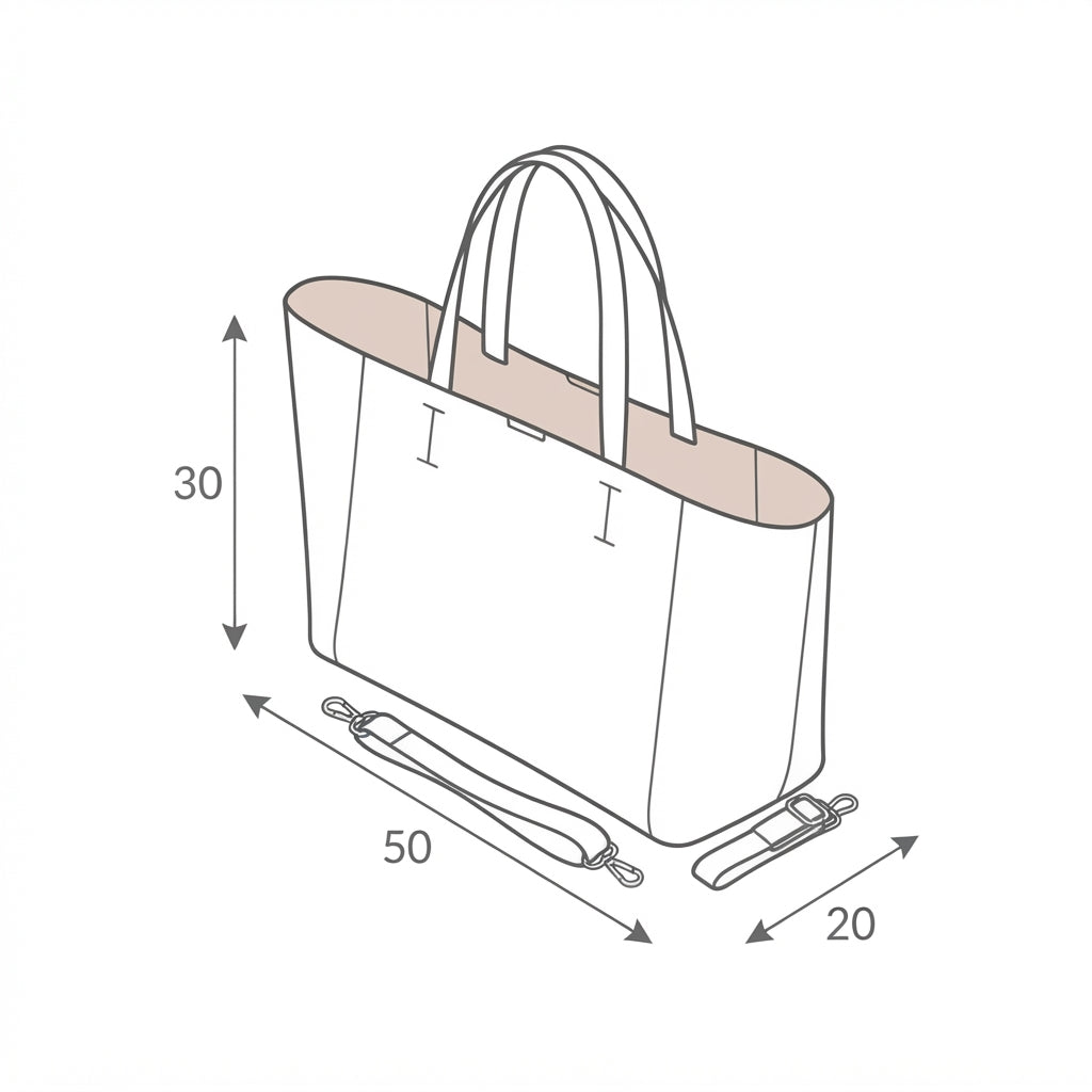 Bolso de Mano Tote Bag Negro Casual Amplio