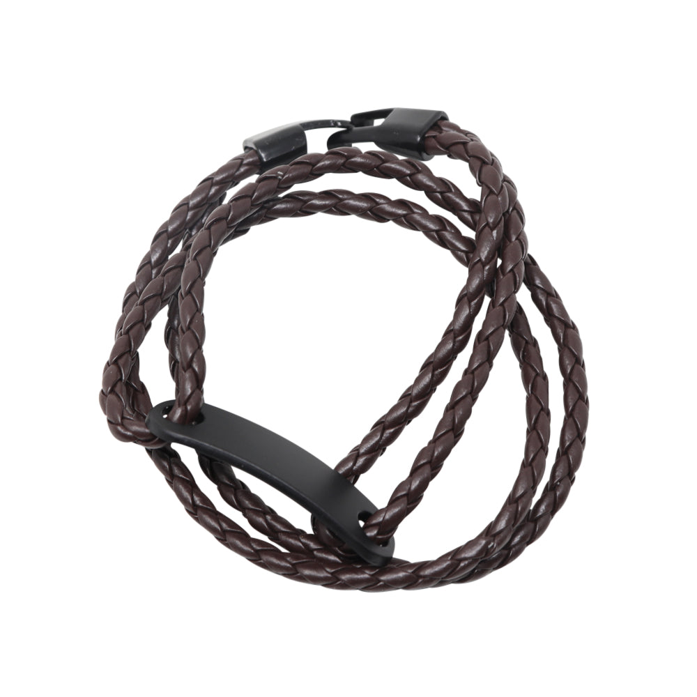 Pulsera para Hombre Café con Placa – Estilo Sofisticado y Personalizable
