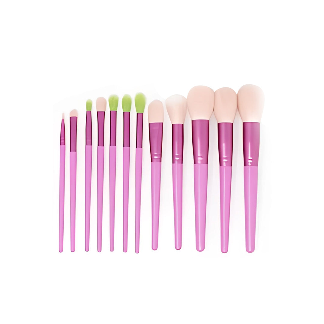 Cosmetiquera Fiuscia con 12 Brochas de Maquillaje