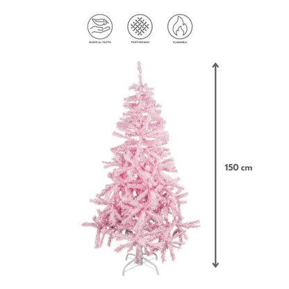 Árbol de Navidad Rosa Flocado - 150 cm