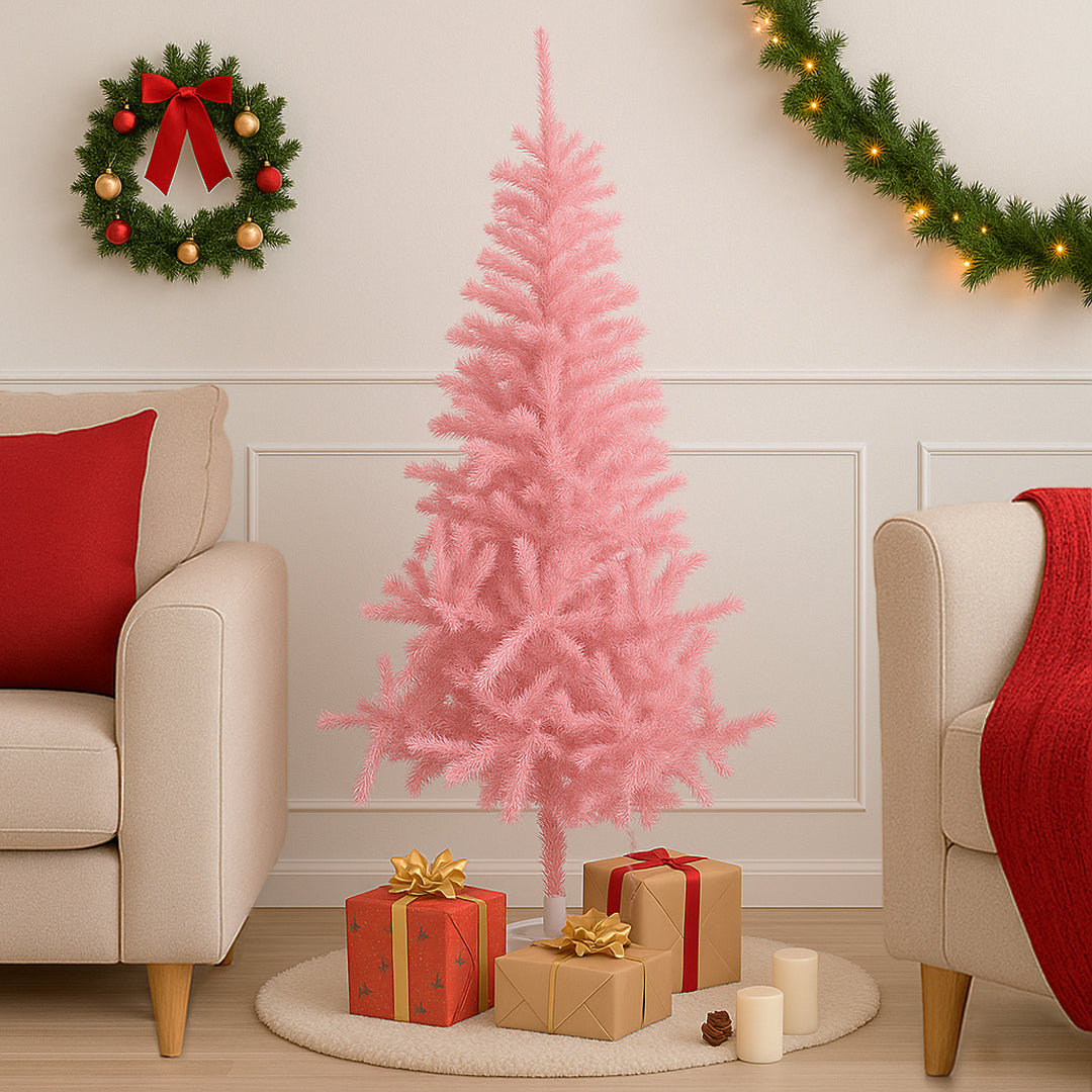 Árbol de Navidad Rosa Flocado - 150 cm