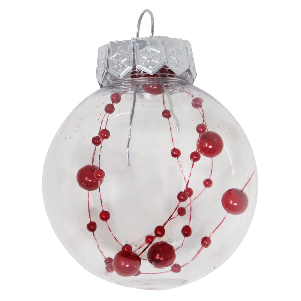 Set de Esferas Navideñas Plástico Rojas - 30 Piezas