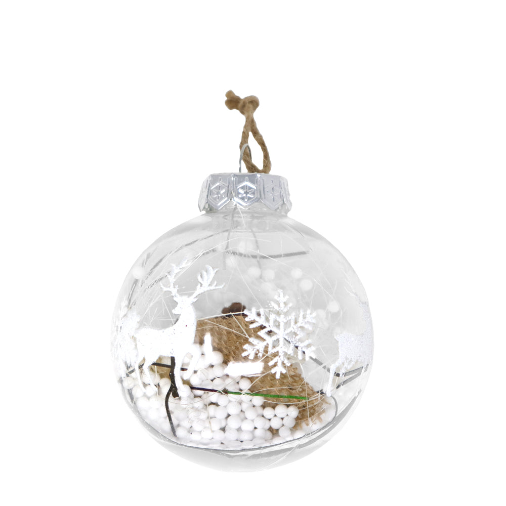 Set de Esferas Navideñas Beige/Blanca - 9 Piezas