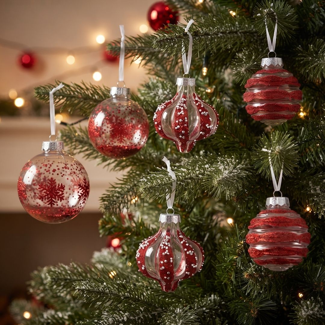 Set de Esferas Navideñas Rojas - 9 Piezas
