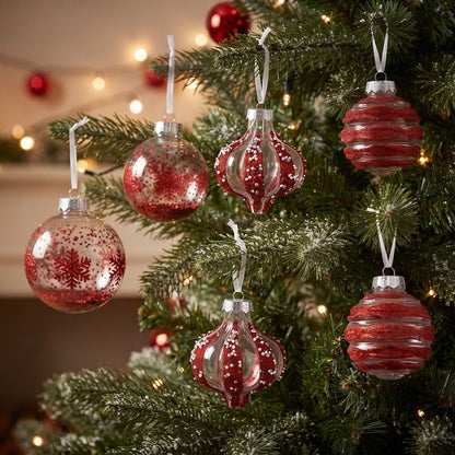 Set de Esferas Navideñas Rojas - 9 Piezas