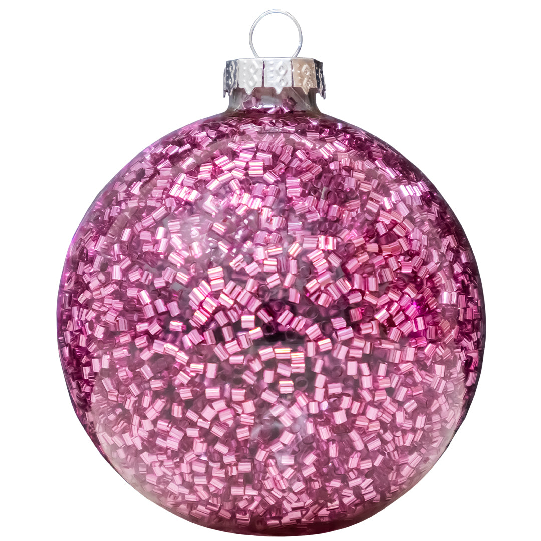SET 6 ESFERAS NAVIDEÑAS - ROSA BRILLANTE