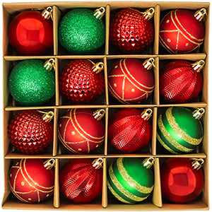 Set de Esferas Adornos para Árbol de Navidad 16 pz