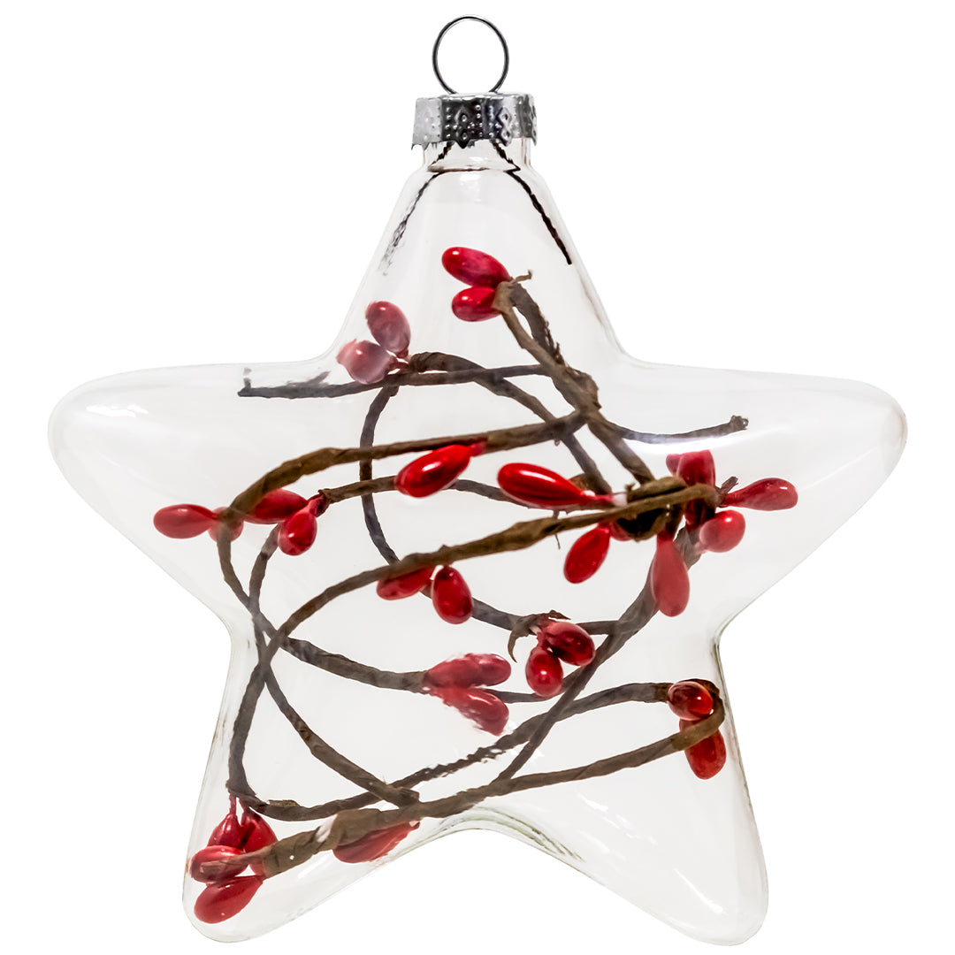 Set de 6 Esferas Navideñas - Estrellas Rojas