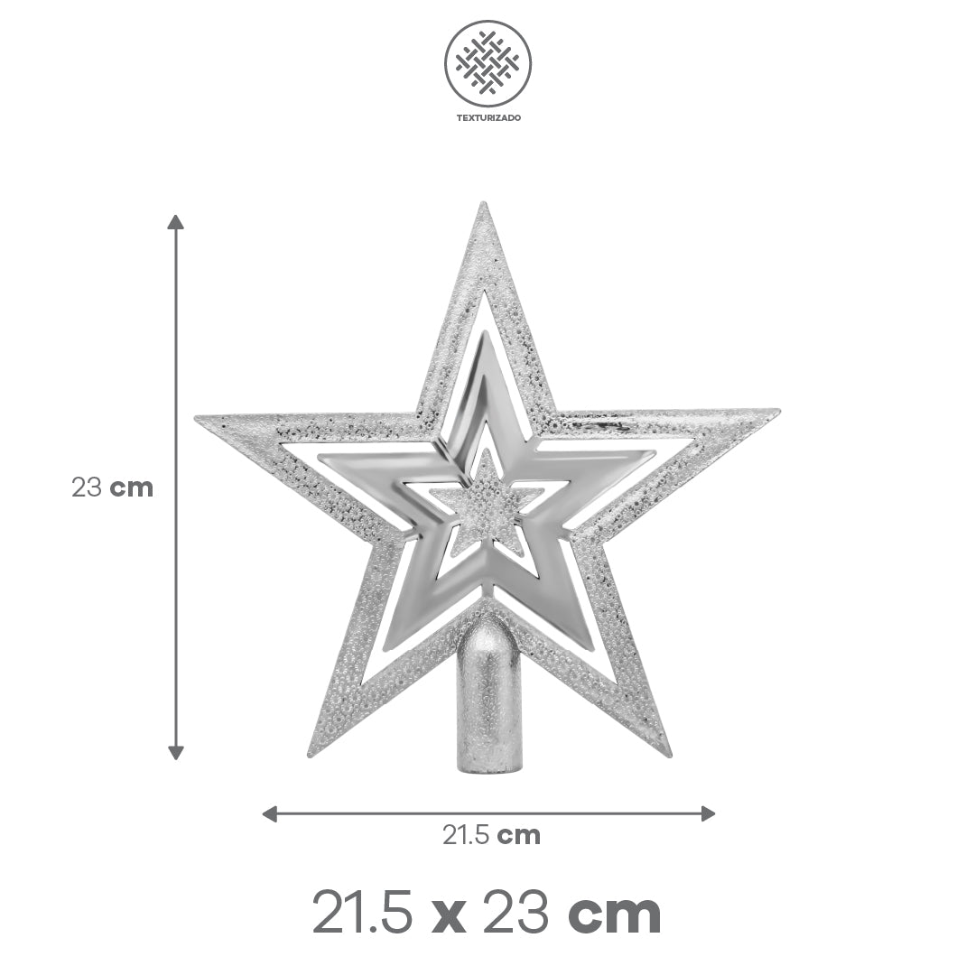 Estrella para Árbol de Navidad - Plateada