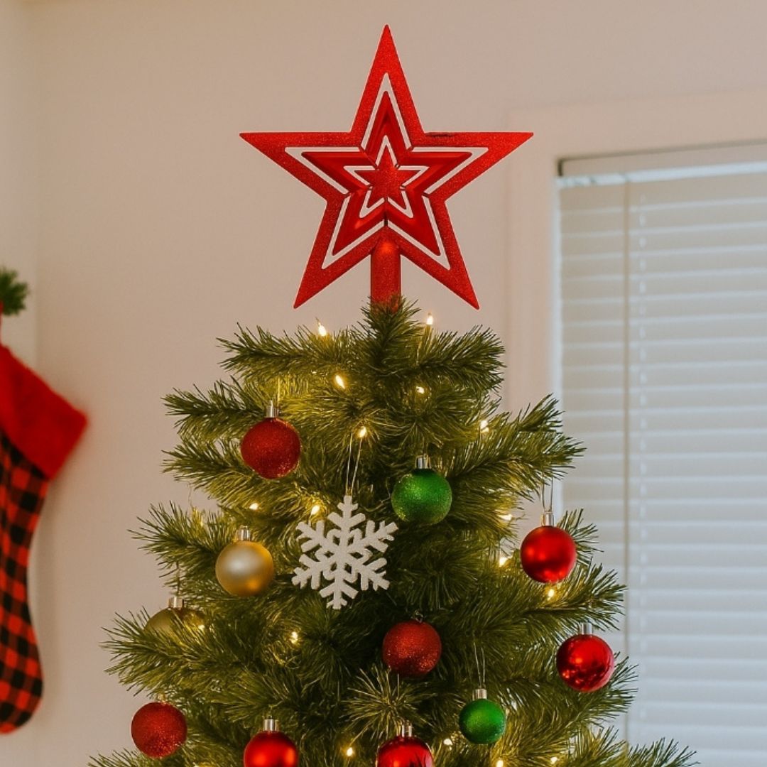 Estrella para Árbol de Navidad - Roja