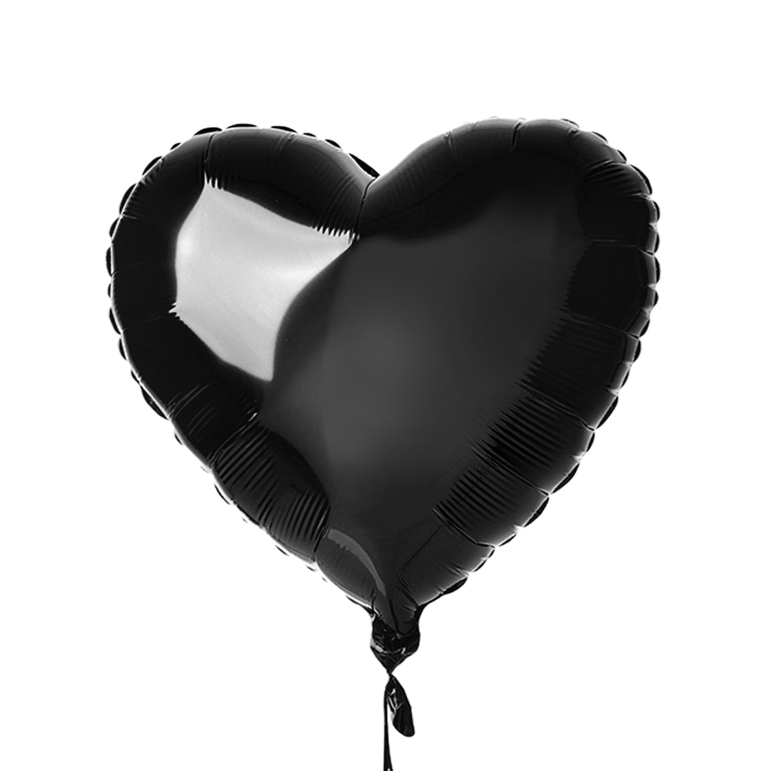 Globo Metálico de Corazón Negro
