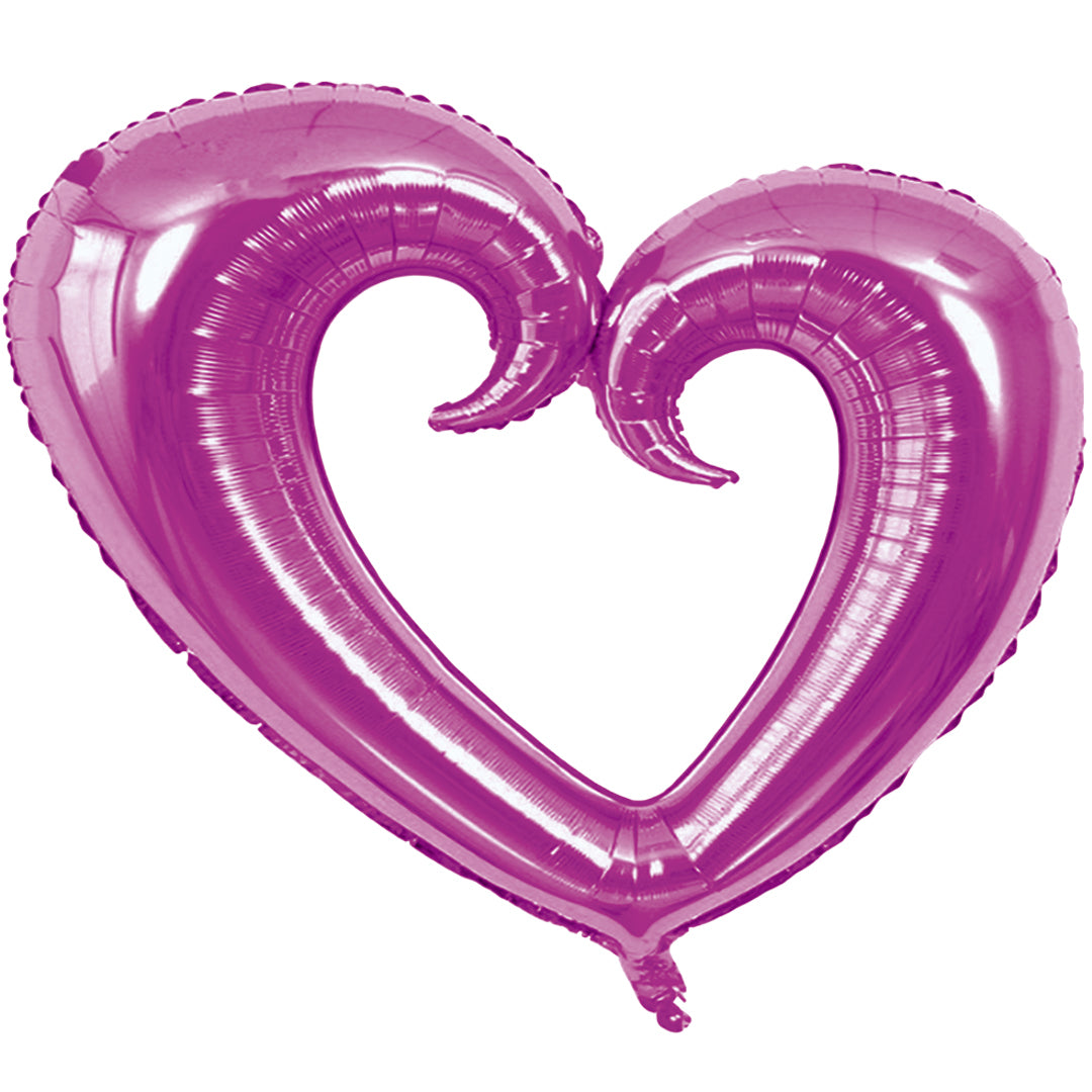 Globo Metálico de Corazón Fucsia