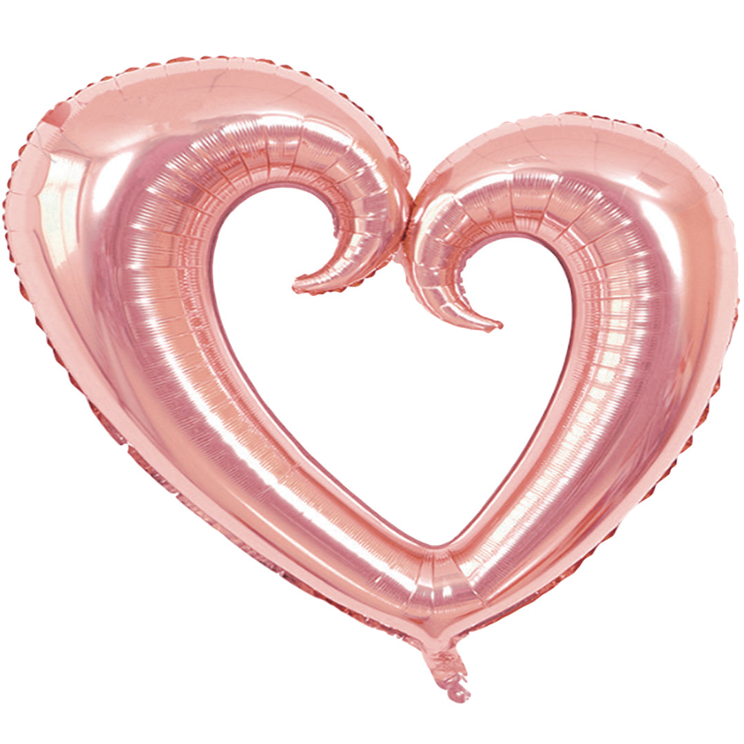 Globo Metálico de Corazón Oro Rosa