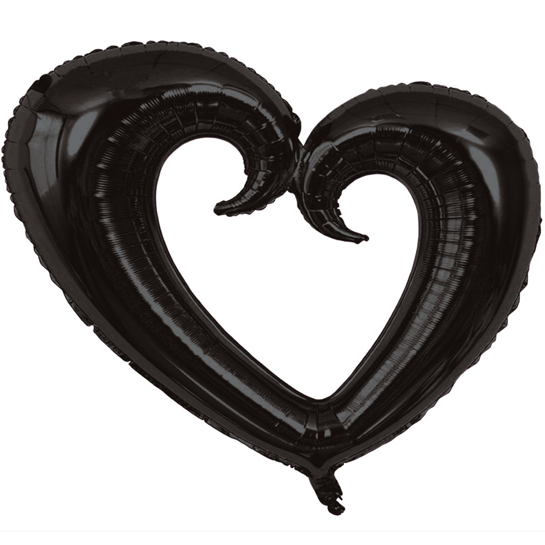 Globo Metálico de Corazón Negro