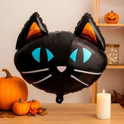 Set de 3 Globos de Halloween: Murciélagos y Gato Negro