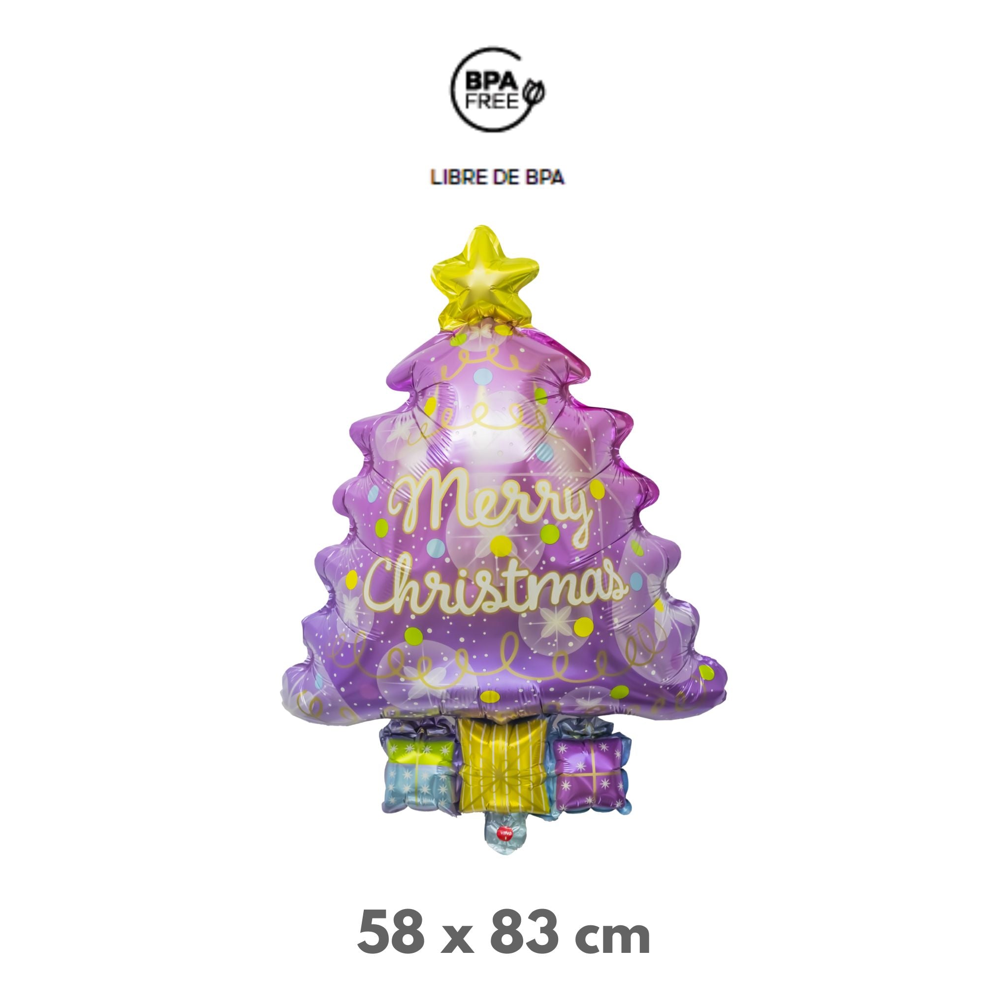Set de Globos de Santa Claus y Pino Rosa - Merry Christmas