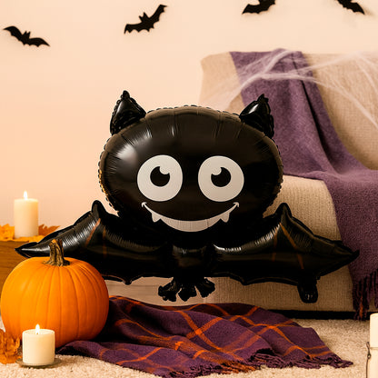 Set de 3 Globos de Halloween: Murciélagos y Gato Negro