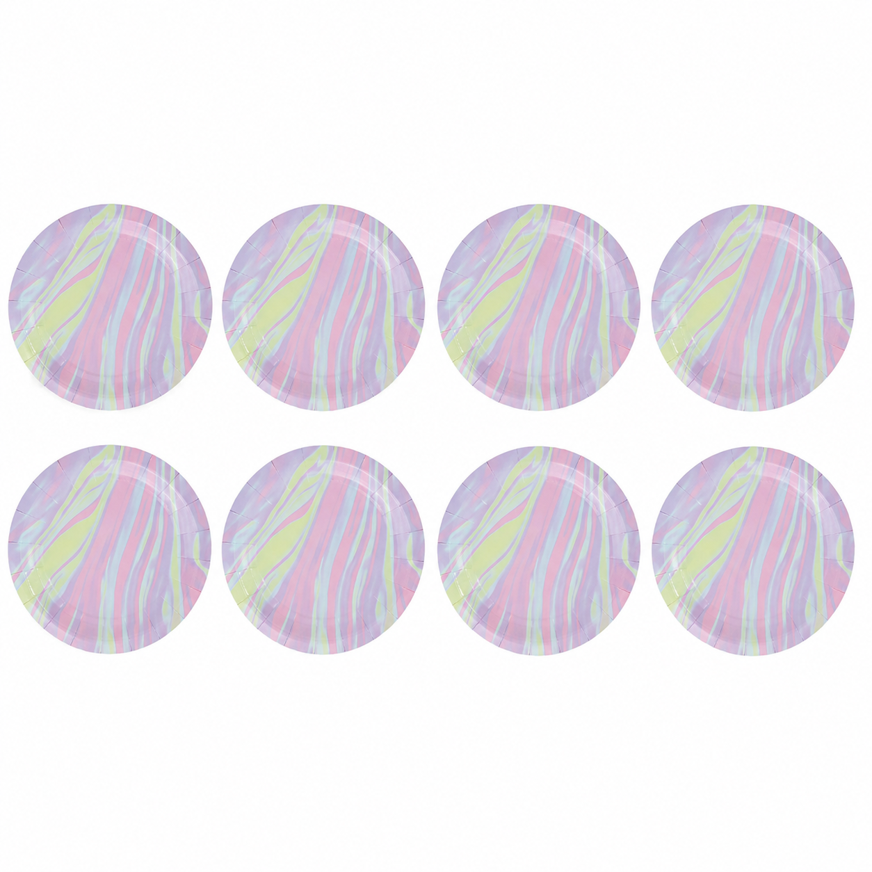 Platos Desechables Diseño Mármol Pastel Rosa y morado - 8 Piezas 9"