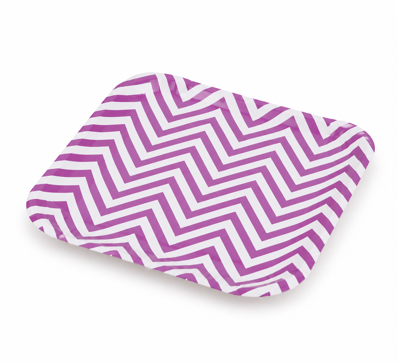 Platos Desechables Cuadrados Diseño Zigzag Morado - 8 Piezas 9"