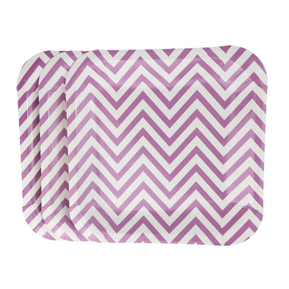 Plato 9" Cuadrado Zigzag Morado - 8 Piezas