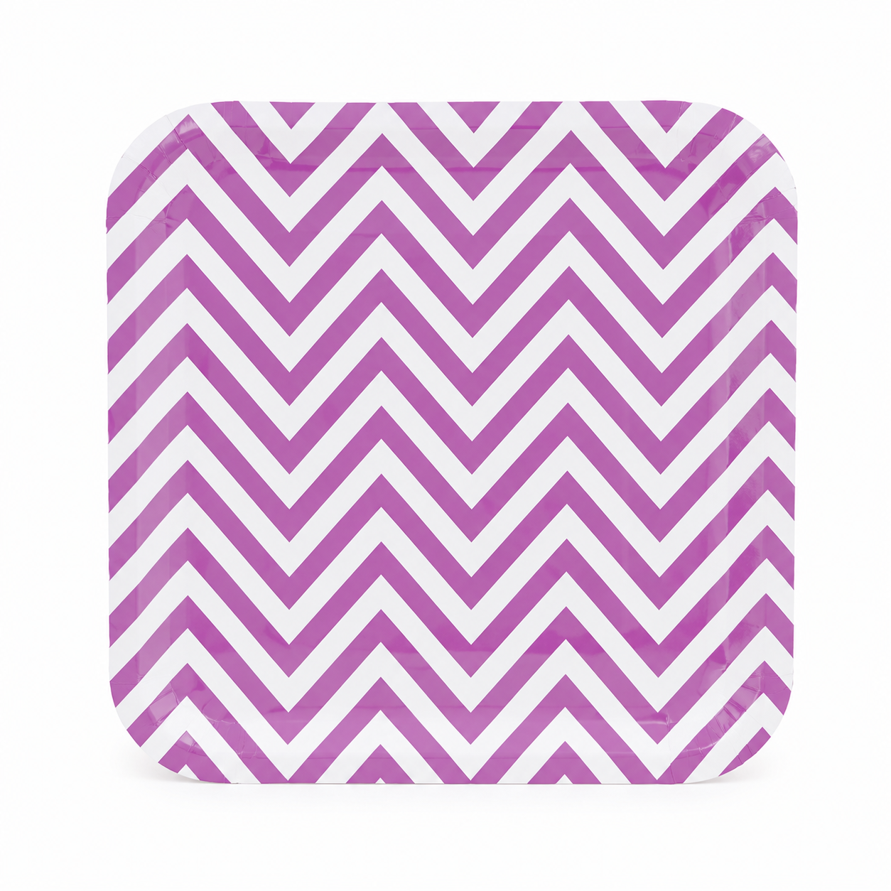 Platos Desechables Cuadrados Diseño Zigzag Morado - 8 Piezas 9"