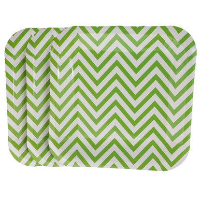 Plato 9" Cuadrado Zigzag Verde Limón - 8 Piezas
