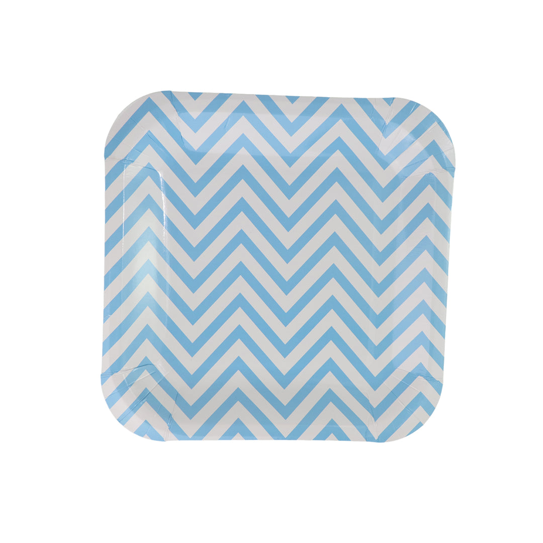 Plato 9" Cuadrado Zigzag Verde Menta 8 Piezas