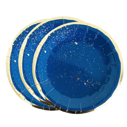 Kit de Fiesta Collection Azul Rey: Platos, Vasos, Cubiertos, Popotes, Servilletas y Decoración