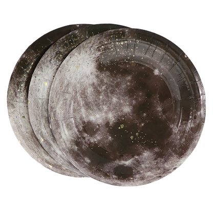 Platos Desechables Diseño Luna - 8 Piezas 6"