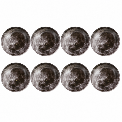 Platos Desechables Diseño Luna - 8 Piezas 6"