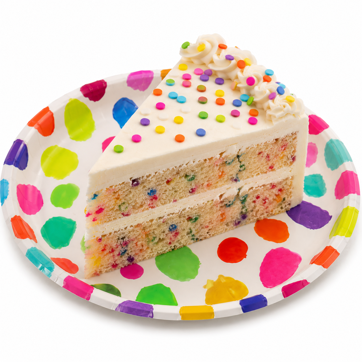 Platos Desechables Diseño Puntos Arcoiris - 8 Piezas 7"