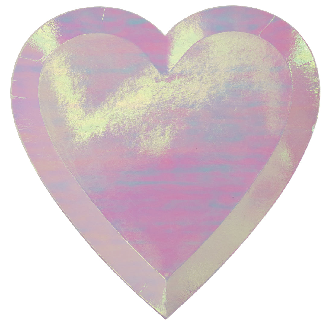 PLATO 9" CORAZON TORNASOL ROSA C/8PZAS
