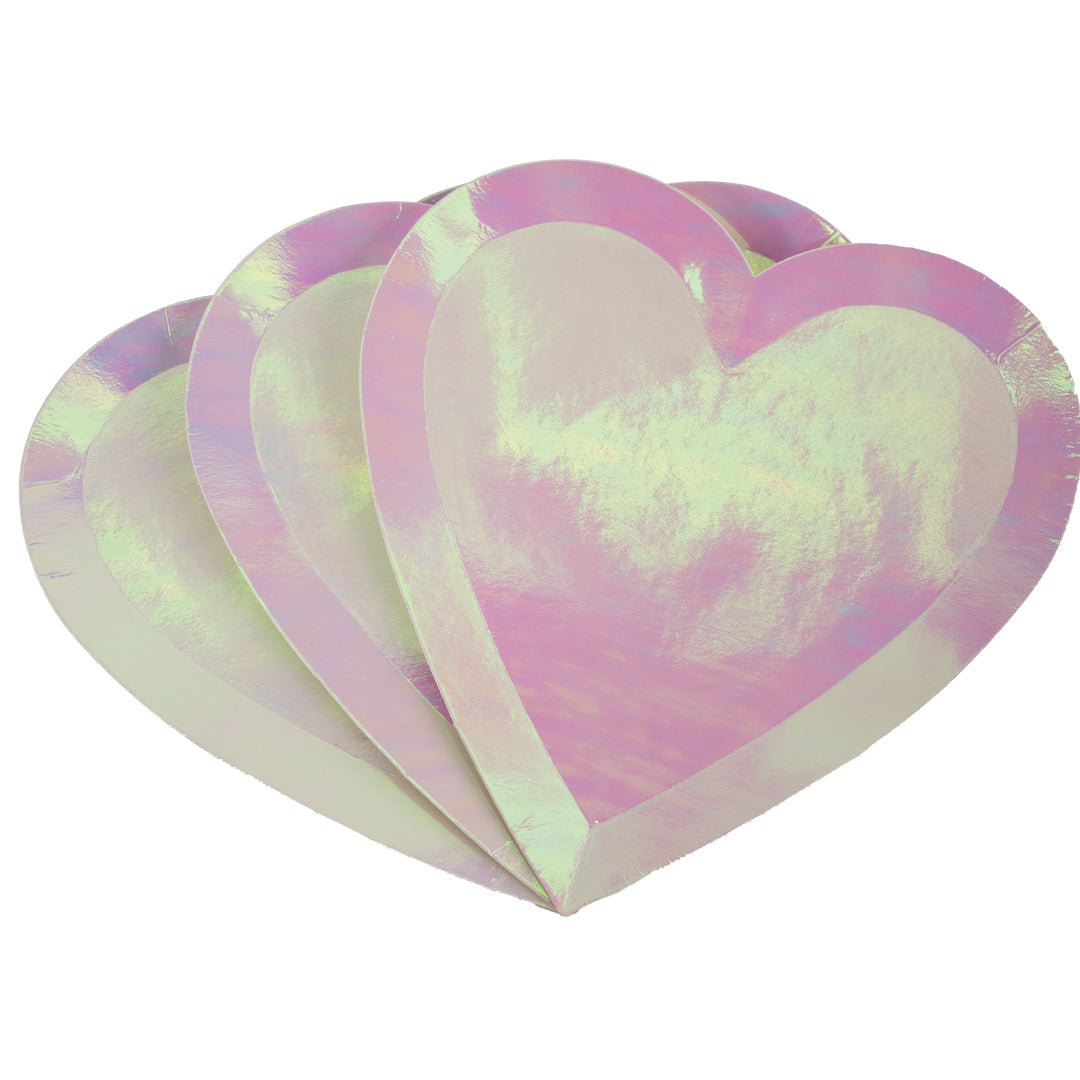 PLATO 9" CORAZON TORNASOL ROSA C/8PZAS