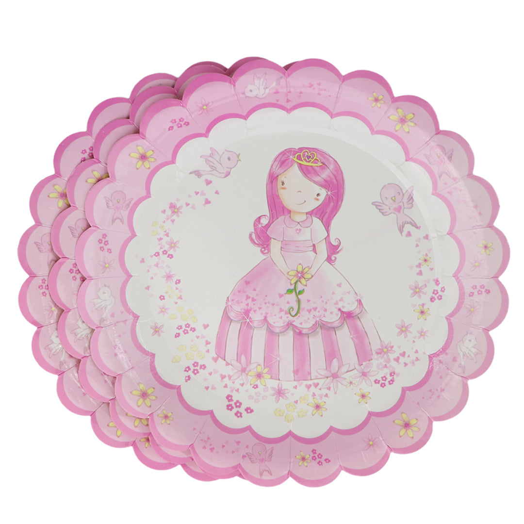 Kit de Fiesta Princesa Rosa: Platos, Vasos, Popotes, Servilletas y Decoración