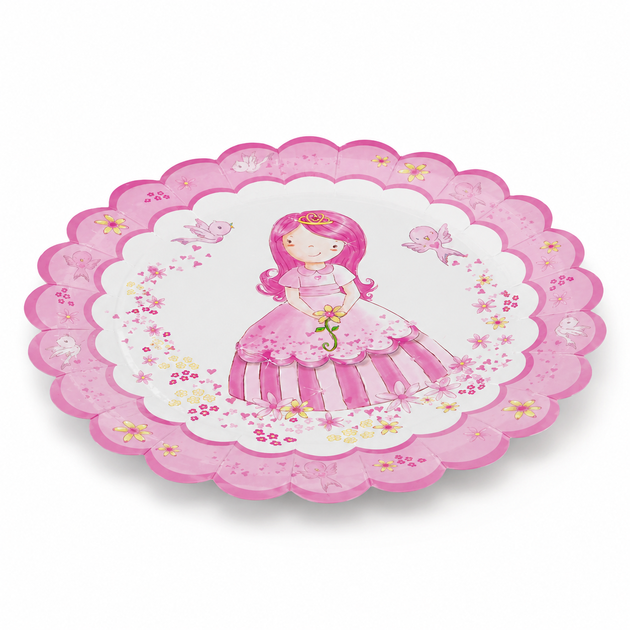 Platos Desechables Diseño Muñeca Princesa - 8 Piezas 9"