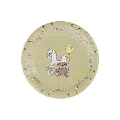 Kit de Fiesta Infantil Caballito: Platos, Vasos, Cubiertos, Popotes, Servilletas y Decoración
