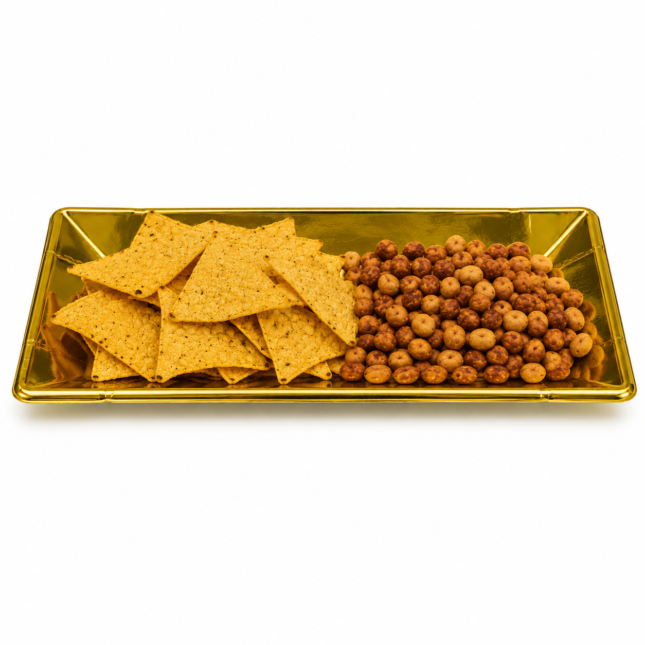 Platos Desechables Rectangulares Dorado - 8 Piezas
