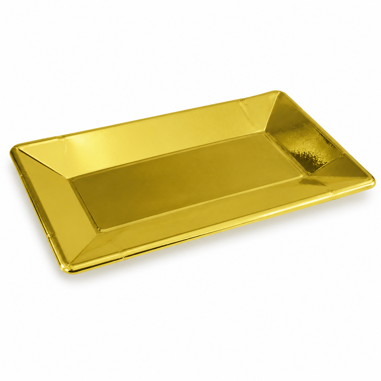 Platos Desechables Rectangulares Dorado - 8 Piezas