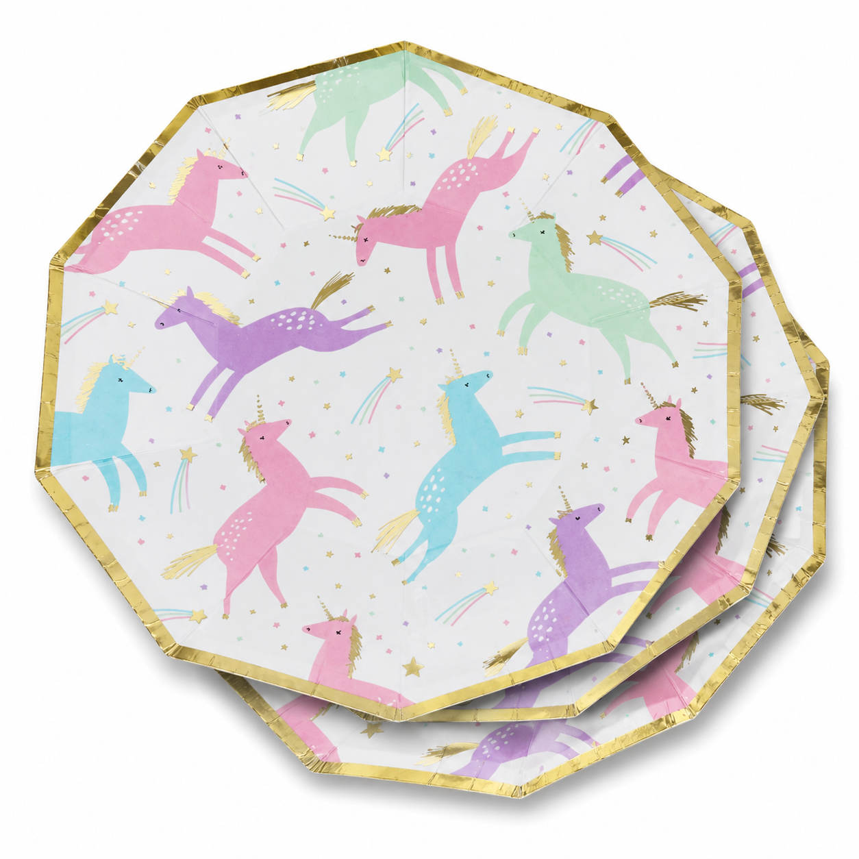 Platos Desechables Diseño Caballos de Colores -  8 Piezas 7"