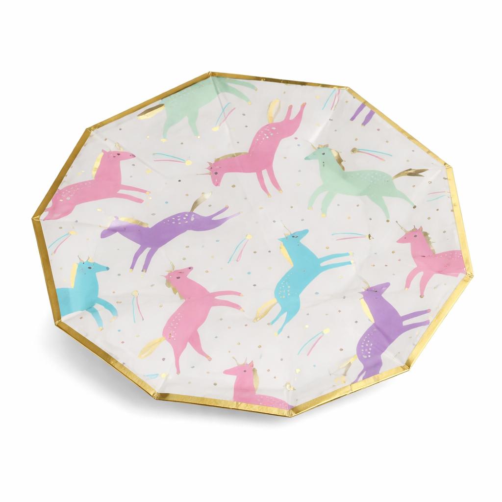 Platos Desechables Diseño Caballos de Colores -  8 Piezas 7"
