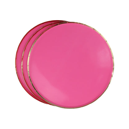 Kit de Fiesta Royal Fucsia & Gold: Platos, Vasos, Cubiertos, Popotes, Servilletas y Decoración