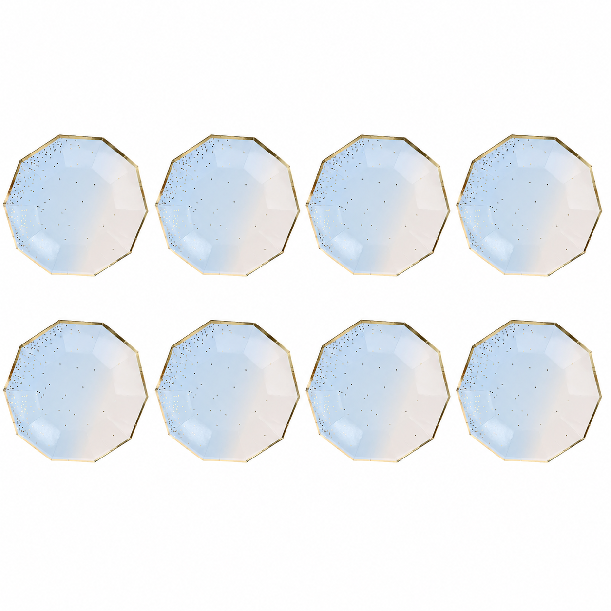 Platos Desechables Diseño Azul Blanco -  8 Piezas 7"