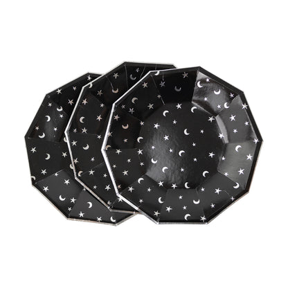 Kit de Fiesta Black is Black: Platos, Vasos, Cubiertos, Popotes, Servilletas y Decoración