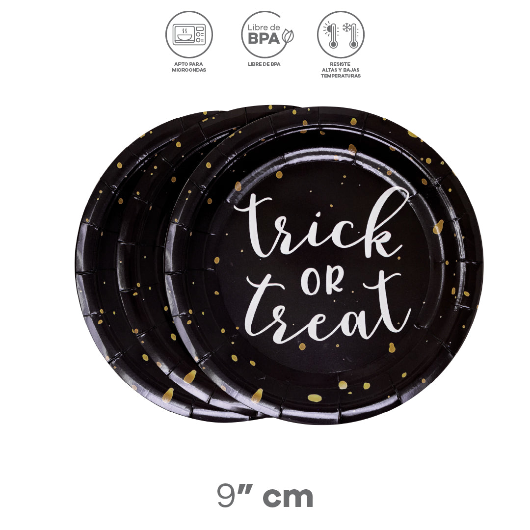 Set de Platos de Fiesta de Halloween "Trick or Treat"