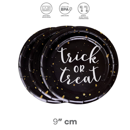 Set de Platos de Fiesta de Halloween "Trick or Treat"
